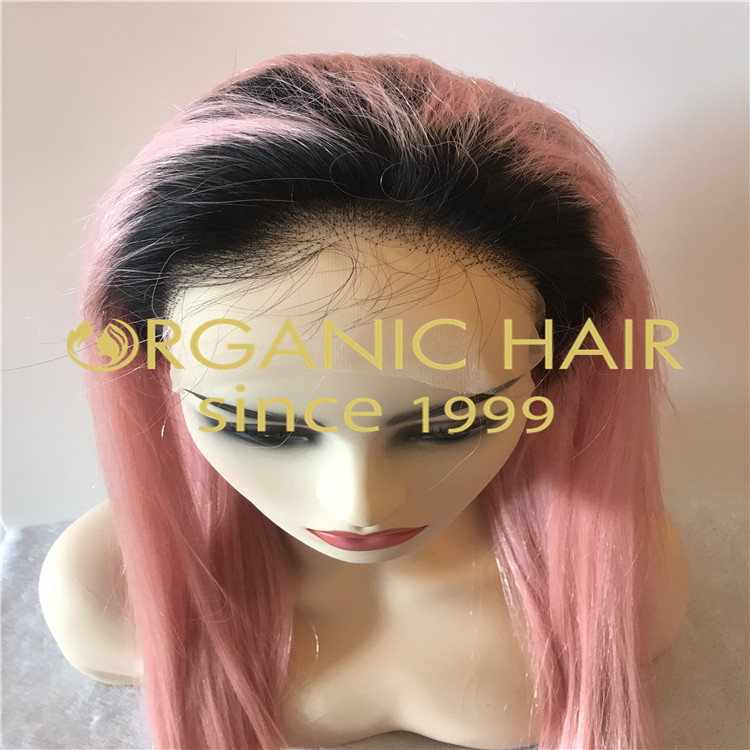 Baby pink full lace wig for women H85